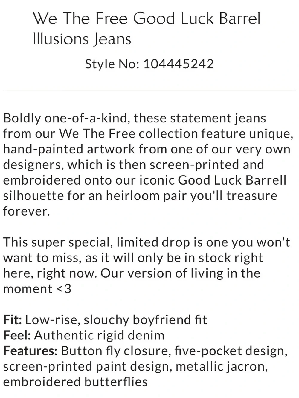 We The Free Good Luck Barrel Illusions Jeans